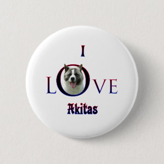 Akita I Love Button