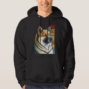 Akita Inu Colorful Stained Glass Pop Hoodie
