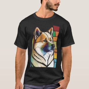 Akita Inu Colorful Stained Glass Pop T-Shirt