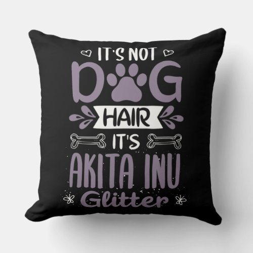 Akita Inu Dog Glitter Funny Dog Lover Gifts Throw Pillow