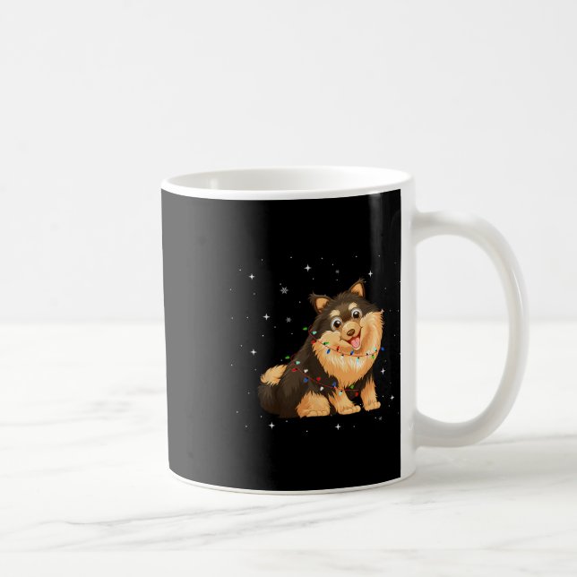 Akita Inu Dog Xmas Lights Santa Christmas  Coffee Mug (Right)