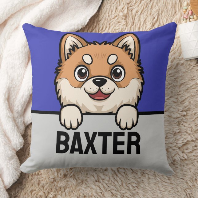 Akita Inu Personalized Akita Puppy Dog Lovers Throw Pillow (Blanket)