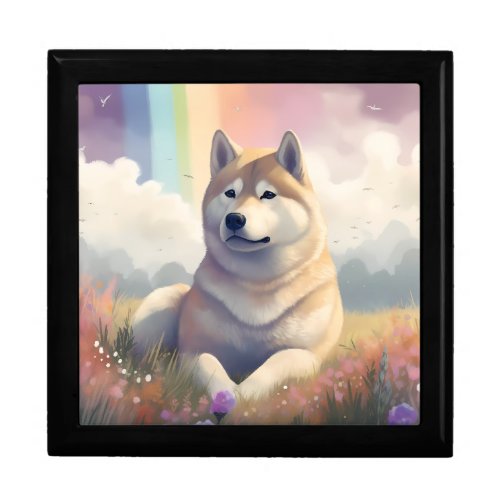 Akita Inu Rainbow Bridge Dog Memorial Keepsake Gift Box