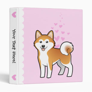 Akita Inu / Shiba Inu Love 3 Ring Binder