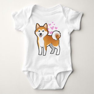 Akita Inu / Shiba Inu Love Baby Bodysuit