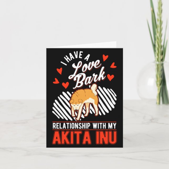 Akita Inu Valentines Day Japanese Akita  Card (Front)