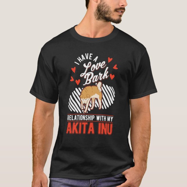 Akita Inu Valentine's Day Japanese Akita T-Shirt (Front)