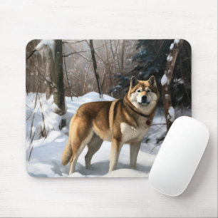 Akita Let It Snow Christmas Mouse Pad