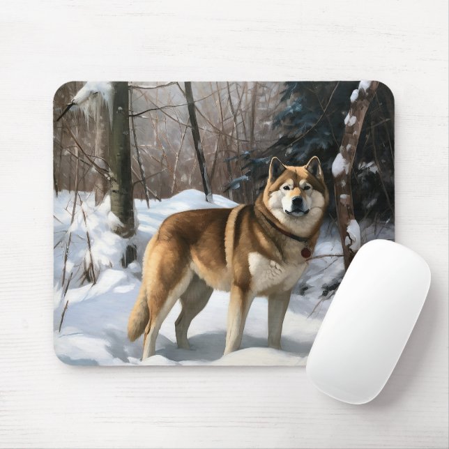 Akita Let It Snow Christmas  Mouse Pad (With Mouse)