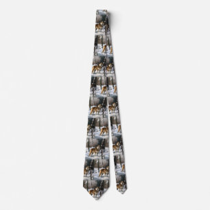Akita Let It Snow Christmas Neck Tie