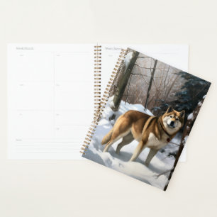 Akita Let It Snow Christmas  Planner