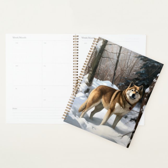 Akita Let It Snow Christmas  Planner (Display)