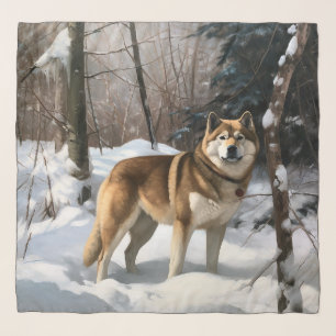 Akita Let It Snow Christmas Scarf