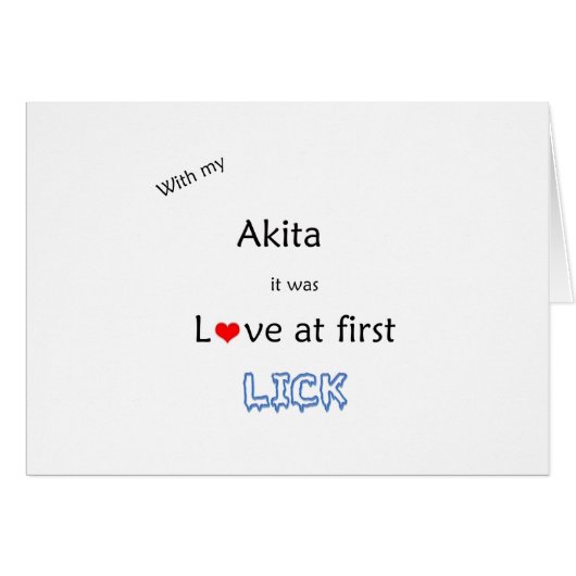 Akita Lick Design Cards (Front Horizontal)