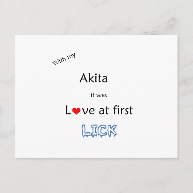 Akita Lick Design Postcard (Front)