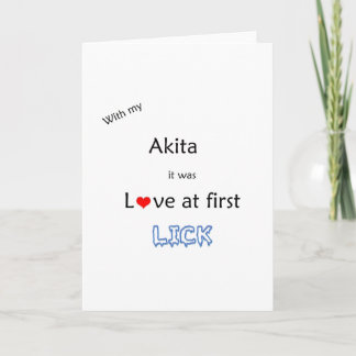 Akita Love at First Lick Holiday Card