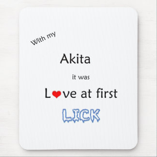 Akita Love at First Lick Mouse Pad