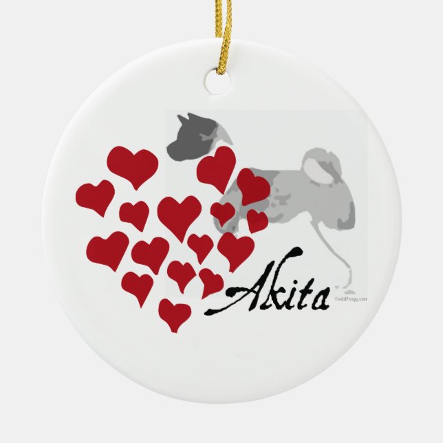 Akita Love Christmas Ornament (Front)