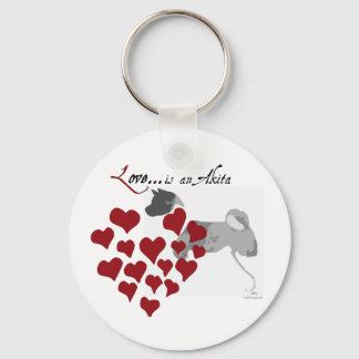 Akita Love Keychain
