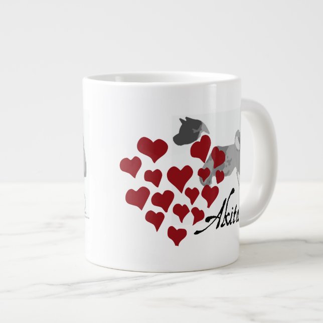 Akita Love Premium Jumbo Mug (Front Right)