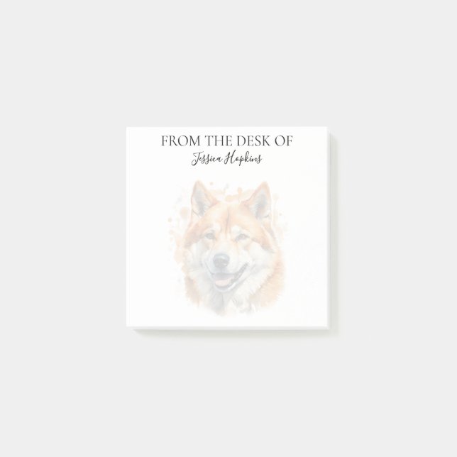 Akita Lover Monogrammed Dog Post-it Notes (Front)