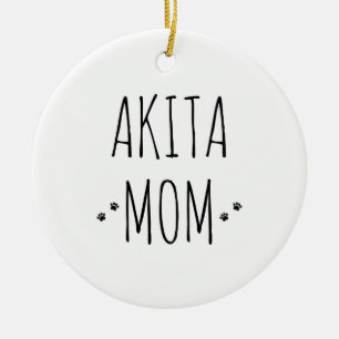 Akita Mom Ceramic Ornament
