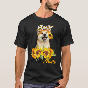 Akita Mom Sunflower Summer Dog Mom Mama Women T-Shirt