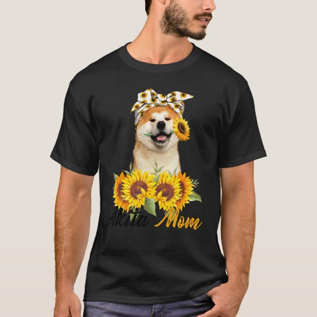Akita Mom Sunflower Summer Dog Mom Mama Women T-Shirt (Front)