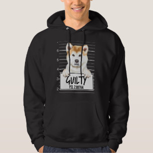 Akita Mugshot Guilty Dog Hoodie