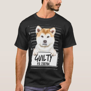 Akita Mugshot Guilty Dog T-Shirt