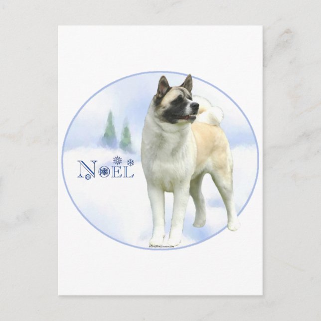 Akita Noel Holiday Postcard (Front)