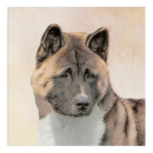 Akita Painting - Cute Original Dog Art