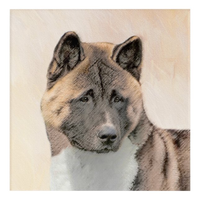 Akita Painting - Cute Original Dog Art (Front)