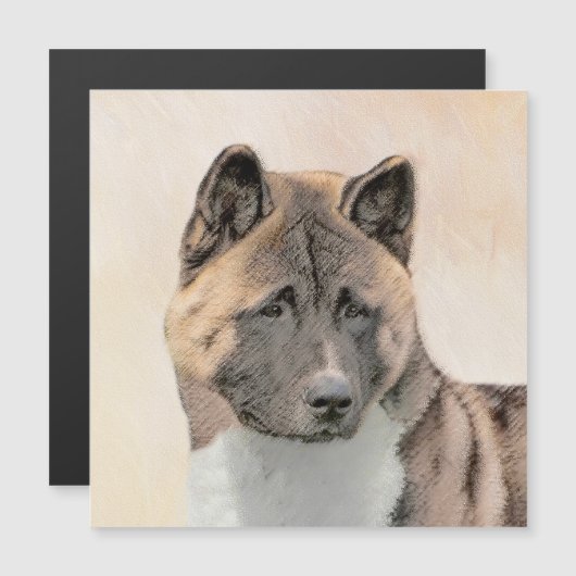 Akita Painting - Cute Original Dog Art (Front/Back)