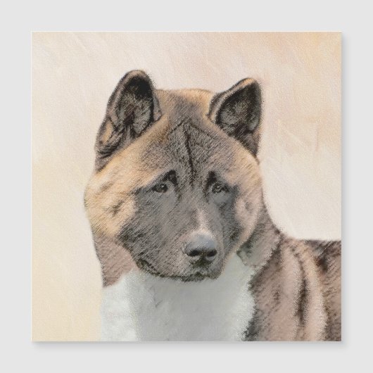 Akita Painting - Cute Original Dog Art (Front)