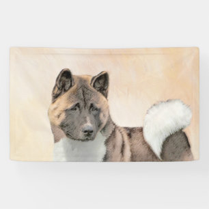 Akita Painting - Cute Original Dog Art Banner