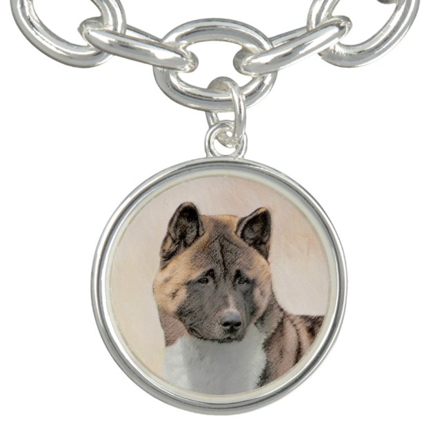 Akita Painting - Cute Original Dog Art Bracelet (Design)