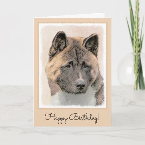 Akita Painting _ Cute Original Dog Art Card