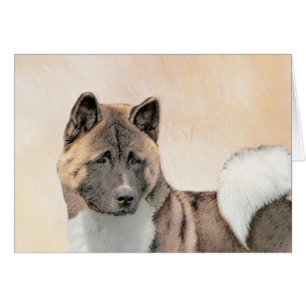 Akita Painting - Cute Original Dog Art Cards