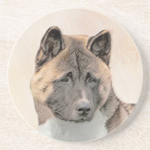 Akita Painting _ Cute Original Dog Art Coaster