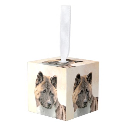 Akita Painting _ Cute Original Dog Art Cube Ornament