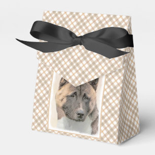 Akita Painting - Cute Original Dog Art Favor Boxes