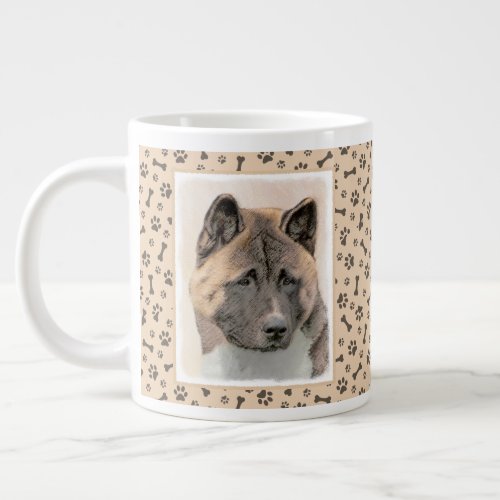 Akita Painting _ Cute Original Dog Art Giant Coffee Mug