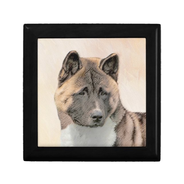 Akita Painting - Cute Original Dog Art Gift Box (Front)