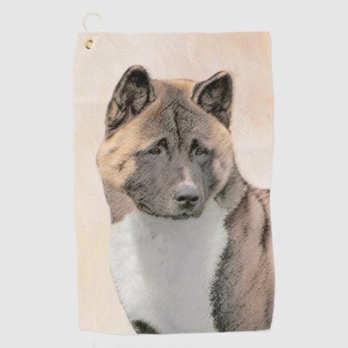 Akita Painting _ Cute Original Dog Art Golf Towel