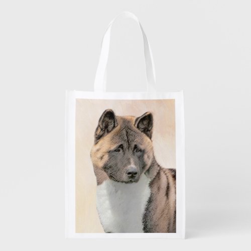Akita Painting _ Cute Original Dog Art Grocery Bag