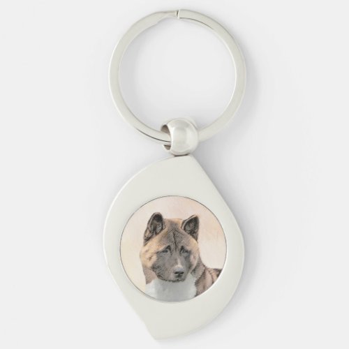 Akita Painting _ Cute Original Dog Art Keychain