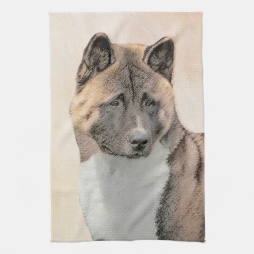 Akita Painting _ Cute Original Dog Art Kitchen Towel