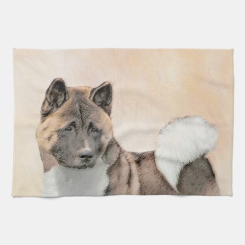 Akita Painting _ Cute Original Dog Art Kitchen Towel