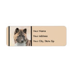 Akita Painting - Cute Original Dog Art Label